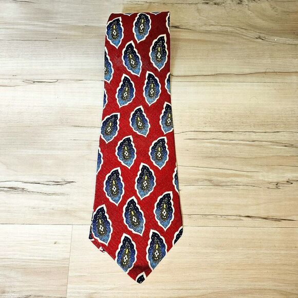 Vintage Villa Bugatti 100% Silk Paisley Tie - Picture 1 of 7